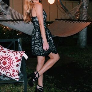 Tobi Black Lace Halter Dress